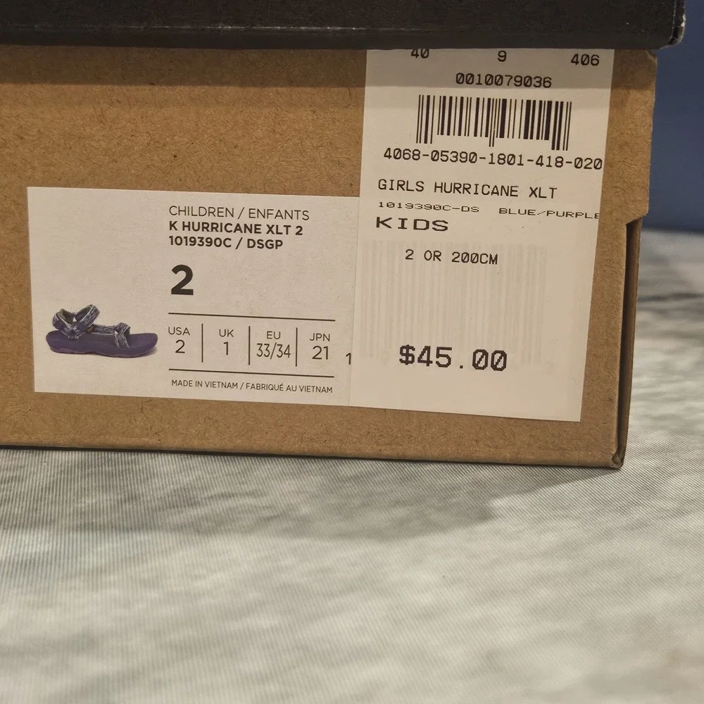 Teva Hurricane XLT Kids Girls Size 2‎ Outdoor Hiking Sport Sandals Purple